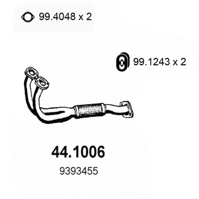 44.1006 ASSO Труба выхлопного газа (фото 1)