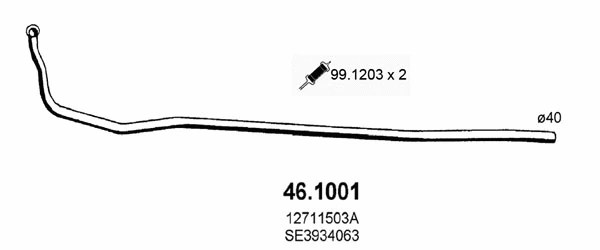 46.1001 ASSO Труба выхлопного газа (фото 1)