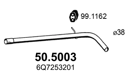 50.5003 ASSO Труба выхлопного газа (фото 1)