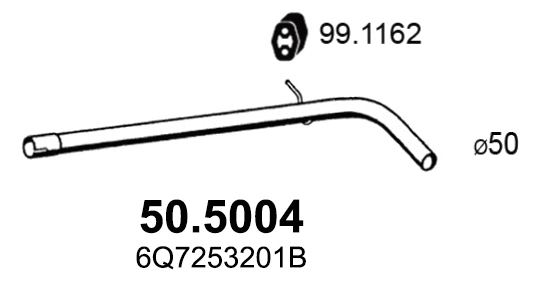 50.5004 ASSO Труба выхлопного газа (фото 1)