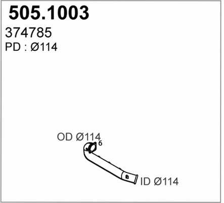 505.1003 ASSO Труба выхлопного газа (фото 1)