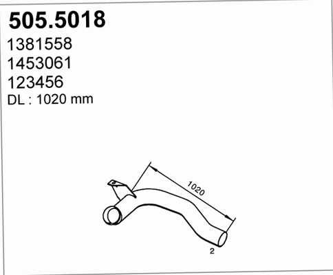 505.5018 ASSO Труба выхлопного газа (фото 1)