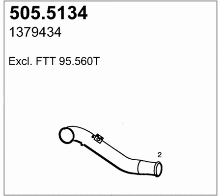 505.5134 ASSO Труба выхлопного газа (фото 1)