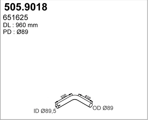 505.9018 ASSO Труба выхлопного газа (фото 1)