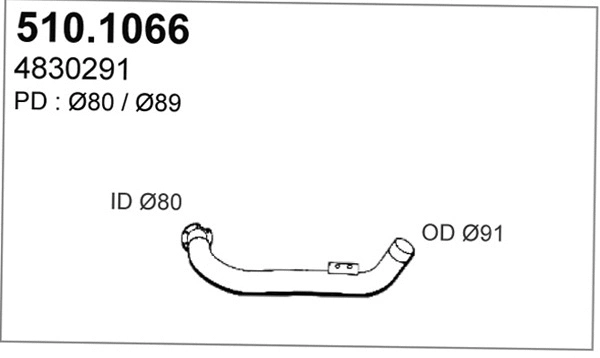 510.1066 ASSO Труба выхлопного газа (фото 1)