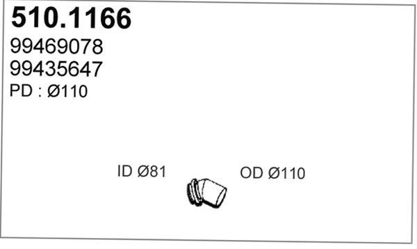 510.1166 ASSO Труба выхлопного газа (фото 1)