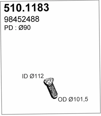 510.1183 ASSO Труба выхлопного газа (фото 1)