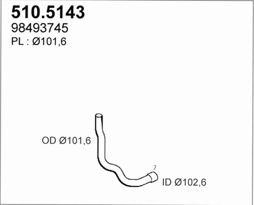 510.5143 ASSO Труба выхлопного газа (фото 1)