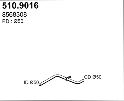 510.9016 ASSO Труба выхлопного газа (фото 1)