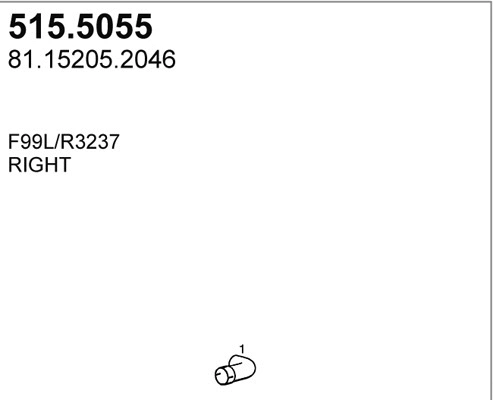 515.5055 ASSO Труба выхлопного газа (фото 1)