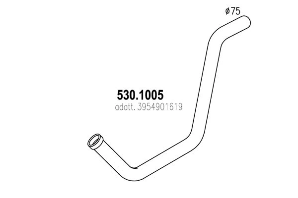 530.1005 ASSO Труба выхлопного газа (фото 1)