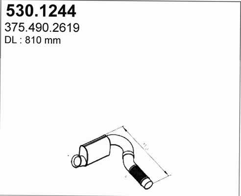 530.1244 ASSO Труба выхлопного газа (фото 1)