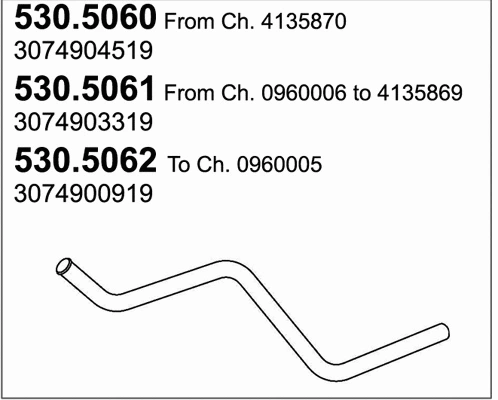 530.5061 ASSO Труба выхлопного газа (фото 1)
