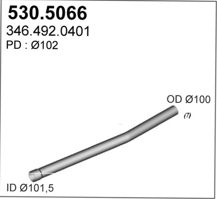 530.5066 ASSO Труба выхлопного газа (фото 1)