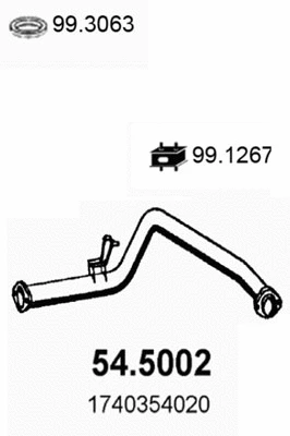 54.5002 ASSO Труба выхлопного газа (фото 1)