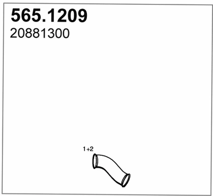 565.1209 ASSO Труба выхлопного газа (фото 1)