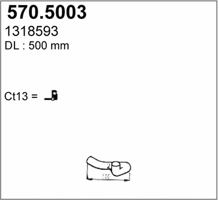 570.5003 ASSO Труба выхлопного газа (фото 1)