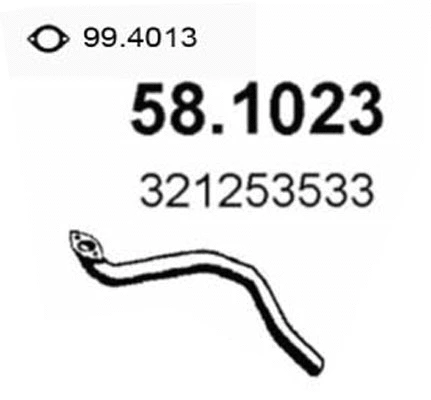 58.1023 ASSO Труба выхлопного газа (фото 1)