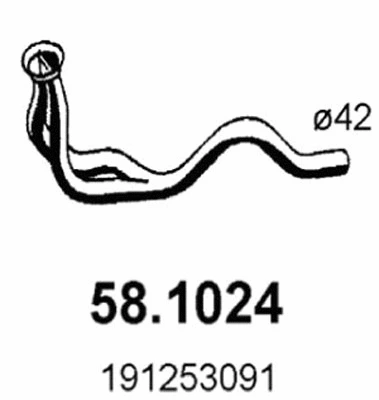 58.1024 ASSO Труба выхлопного газа (фото 1)