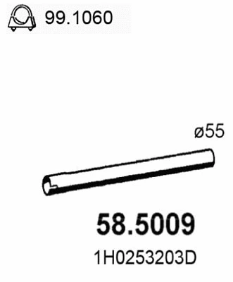 58.5009 ASSO Труба выхлопного газа (фото 1)