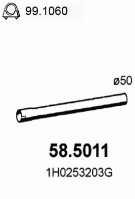 58.5011 ASSO Труба выхлопного газа (фото 1)