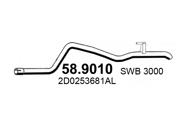 58.9010 ASSO Труба выхлопного газа (фото 1)