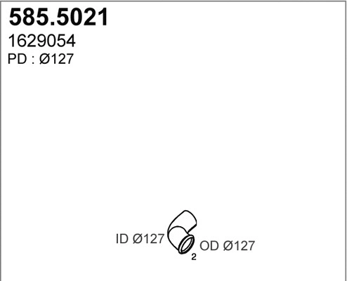 585.5021 ASSO Труба выхлопного газа (фото 1)