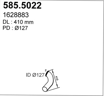 585.5022 ASSO Труба выхлопного газа (фото 1)