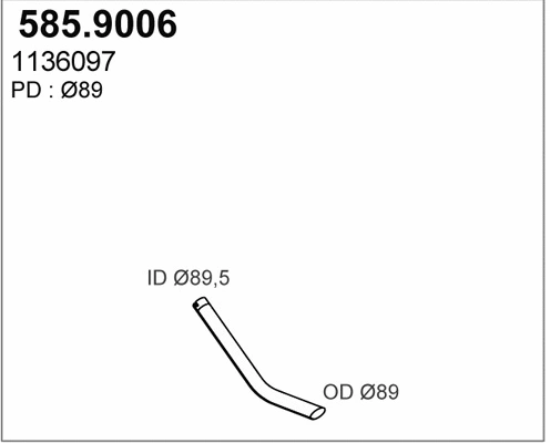 585.9006 ASSO Труба выхлопного газа (фото 1)
