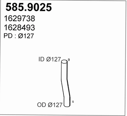 585.9025 ASSO Труба выхлопного газа (фото 1)