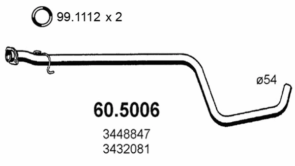 60.5006 ASSO Труба выхлопного газа (фото 1)