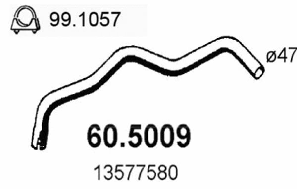 60.5009 ASSO Труба выхлопного газа (фото 1)