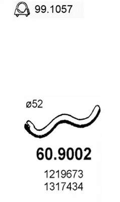 60.9002 ASSO Труба выхлопного газа (фото 1)