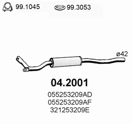 04.2001 ASSO Предглушитель выхлопных газов (фото 1)