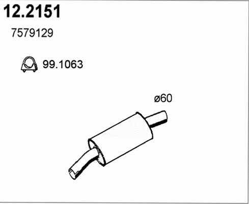 12.2151 ASSO Предглушитель выхлопных газов (фото 1)