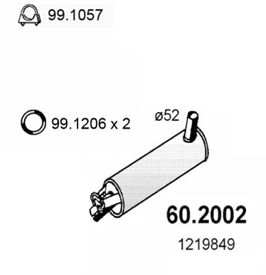 60.2002 ASSO Предглушитель выхлопных газов (фото 1)