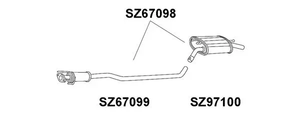 SZ67099 VENEPORTE Предглушитель выхлопных газов (фото 1)
