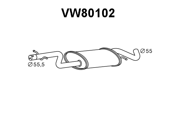 VW80102 VENEPORTE Предглушитель выхлопных газов (фото 1)