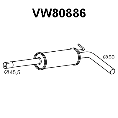 VW80886 VENEPORTE Предглушитель выхлопных газов (фото 1)
