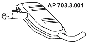 703.3.001 EBERSPÄCHER Средний глушитель выхлопных газов (фото 1)