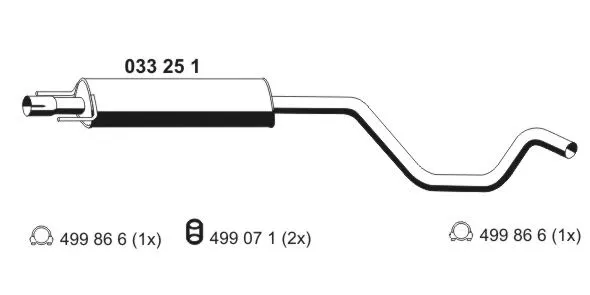 033251 ERNST Средний глушитель выхлопных газов (фото 1)