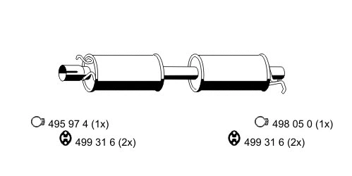 330220 ERNST Средний глушитель выхлопных газов (фото 1)