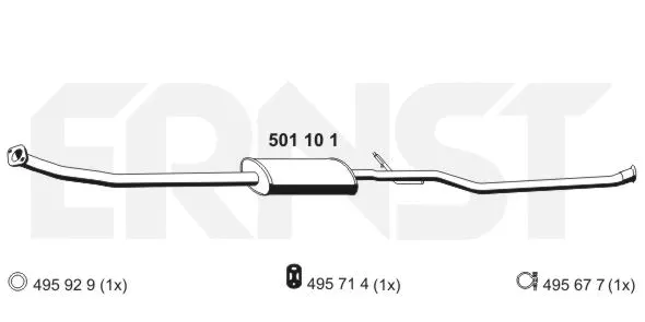 501101 ERNST Средний глушитель выхлопных газов (фото 1)