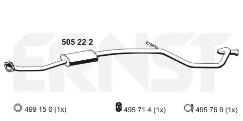 505222 ERNST Средний глушитель выхлопных газов (фото 1)