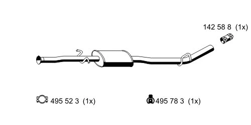 522205 ERNST Средний глушитель выхлопных газов (фото 1)