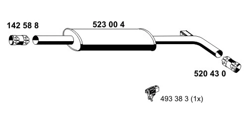 523004 ERNST Средний глушитель выхлопных газов (фото 1)