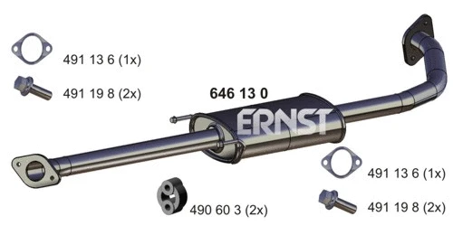 646130 ERNST Средний глушитель выхлопных газов (фото 1)