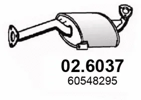 02.6037 ASSO Средний глушитель выхлопных газов (фото 1)