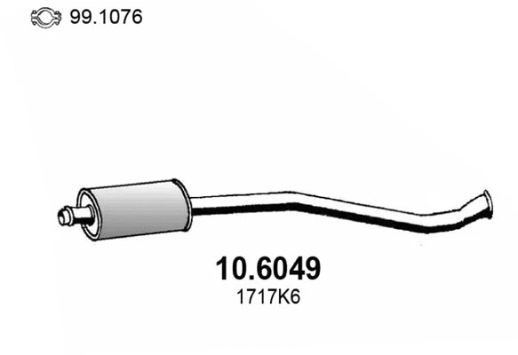 10.6049 ASSO Средний глушитель выхлопных газов (фото 1)