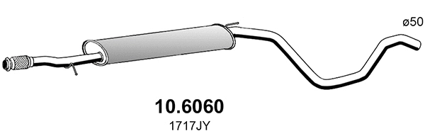 10.6060 ASSO Средний глушитель выхлопных газов (фото 1)
